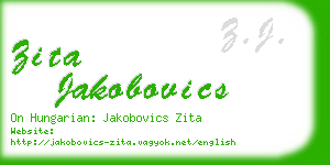 zita jakobovics business card